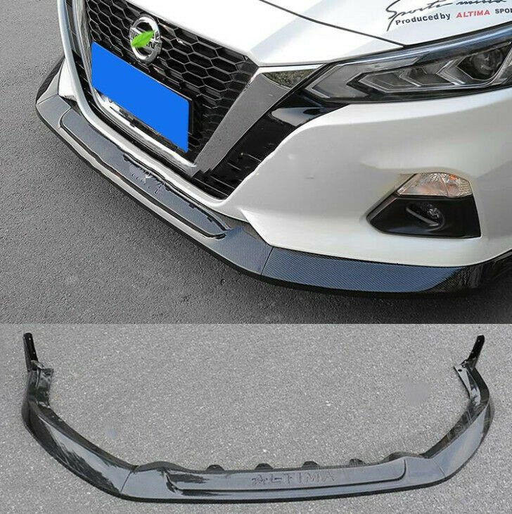 FOR Nissan NEW Altima 2019 carbon fiber Front Bumper Lip Cover Trim 5PCS//SET