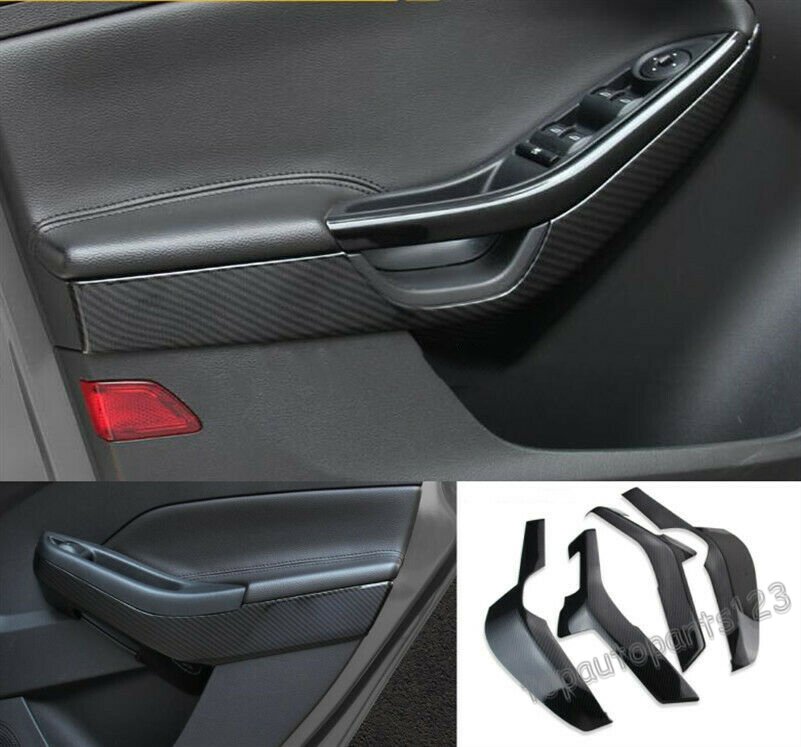 Carbon Fiber Car Inner Door Armrests Decorative Trim For Ford Explorer 2016-2018